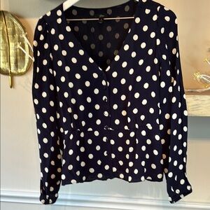 Polka Dot V-Neck Blouse